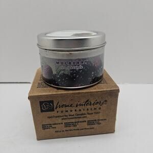 Home Interiors Purple Candle Tin Mulberry Scent Rare Promo 6.5 Ounce New